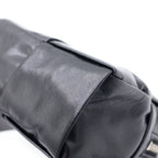 Bottega Veneta Cassette Maxi Intrecciato Belt Waist Back Black Leather