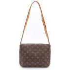 Louis Vuitton Monogram Musette Tango Shoulder Bag Brown Leather Gold