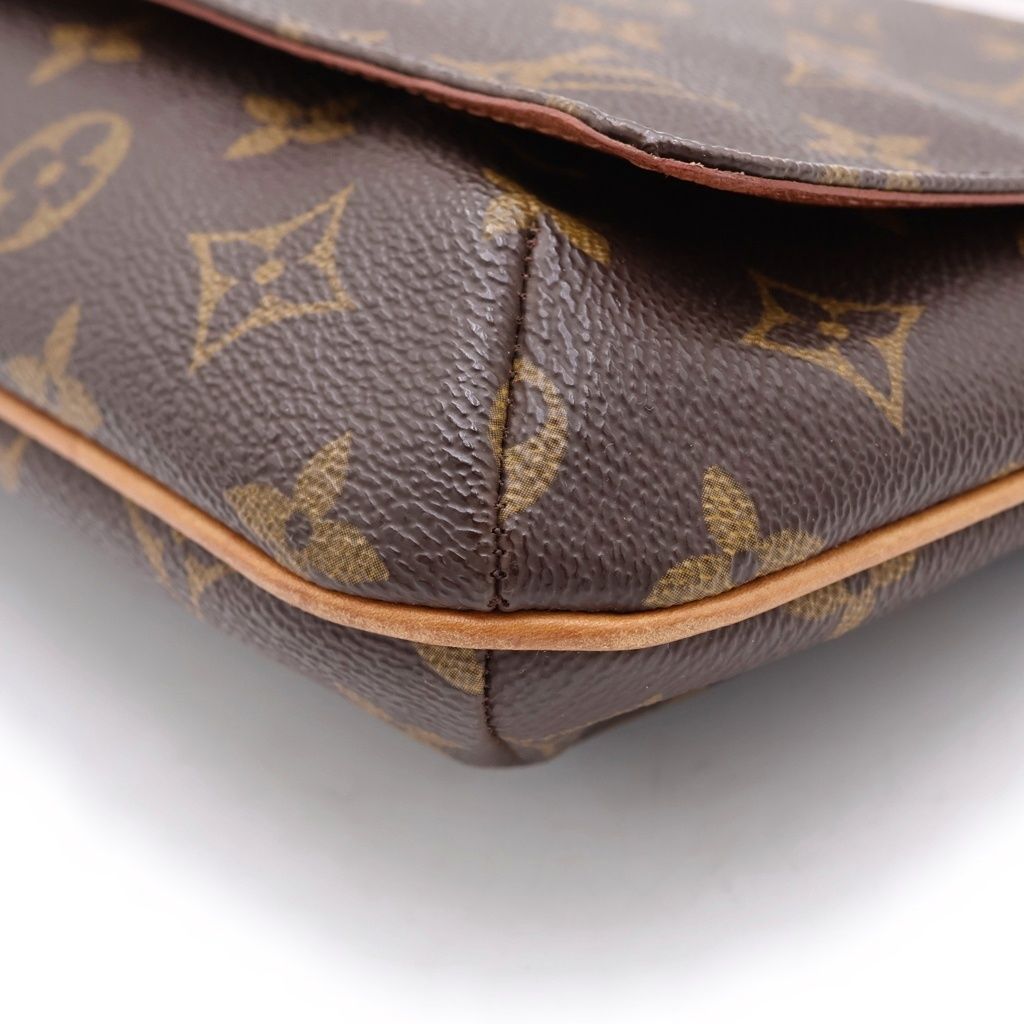 Louis Vuitton Monogram Musette Tango Shoulder Bag Brown Leather Gold