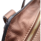 Loewe New Line Tote Bag Brown Beige Leather Canvas Gold