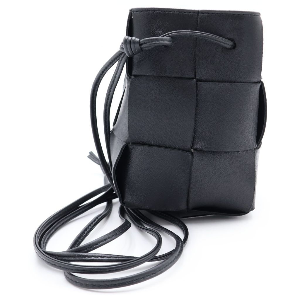 Bottega Veneta Small Cassette Mini Shoulder Bag Black Leather