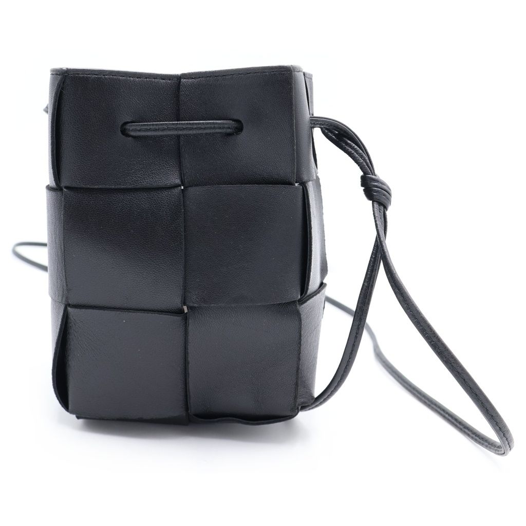 Bottega Veneta Small Cassette Mini Shoulder Bag Black Leather
