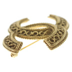 Chanel CC Logo Vintage Brooch Gold Plated