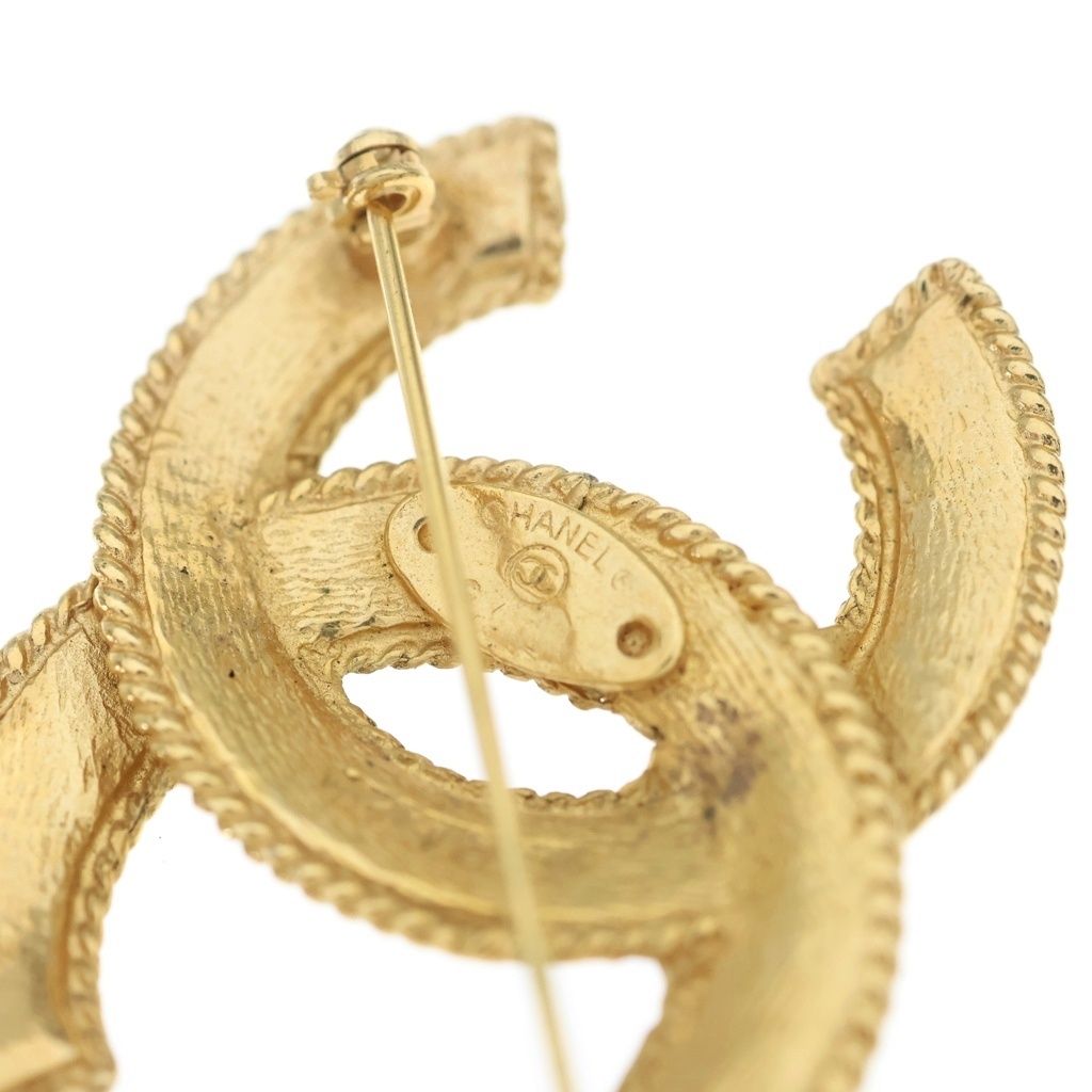 Chanel CC Logo Vintage Brooch Gold Plated