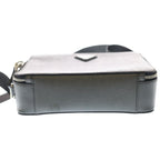 Prada Saffiano 2-Way Shoulder Bag Dark Gray Leather Silver