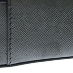 Prada Saffiano 2-Way Shoulder Bag Dark Gray Leather Silver