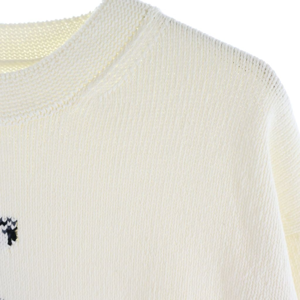 Dior Animal Logo Crew Neck Sweater Knit White — view 4