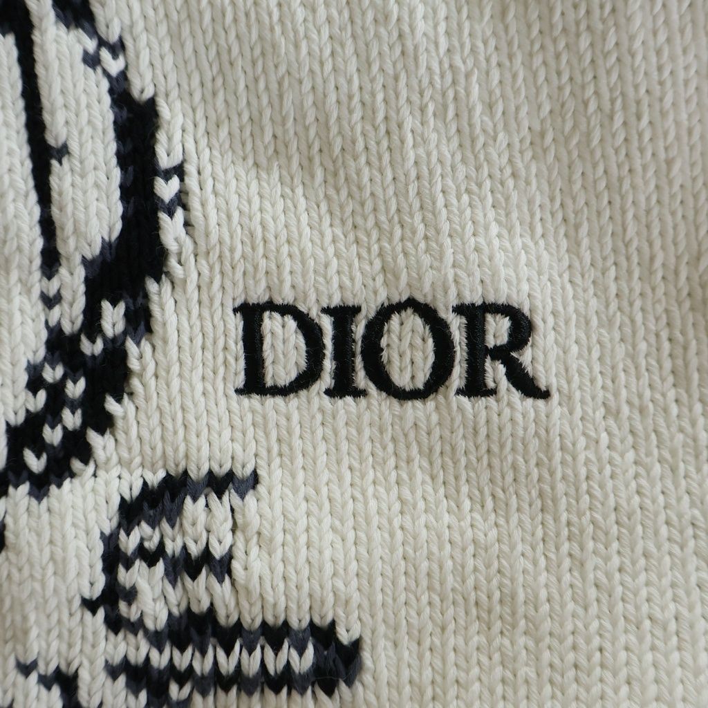 Dior Animal Logo Crew Neck Sweater Knit White — view 7