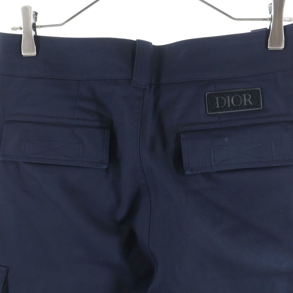 Dior Logo Patch Cotton Cargo Pants Navy — view 4