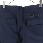 Dior Logo Patch Cotton Cargo Pants Navy — view 4