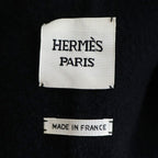 Hermes Clou de Selle Double Face Long Chesterfield Cashmere Black Jacket — view 6