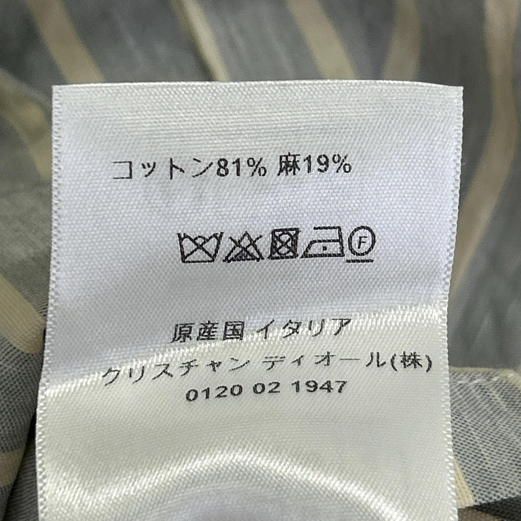 Dior Blue Linen Cotton Strife Shirt 38 — view 5