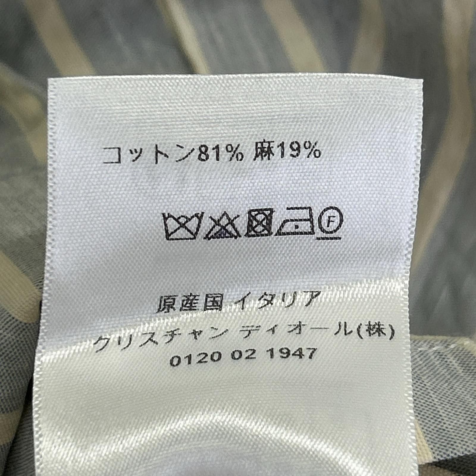 Dior Blue Linen Cotton Strife Shirt 38 — view 5