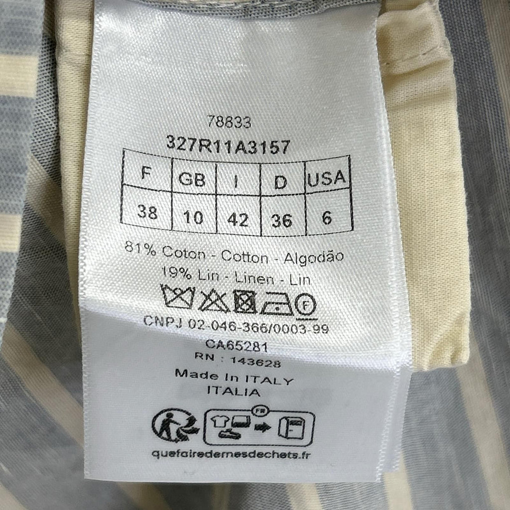 Dior Blue Linen Cotton Strife Shirt 38 — view 4