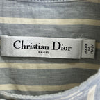 Dior Blue Linen Cotton Strife Shirt 38 — view 3