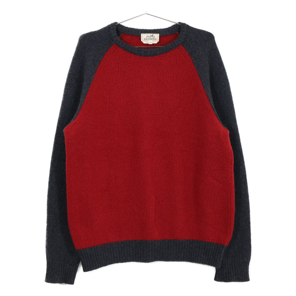 Hermes Bicolor Cashmere Blend Crew Neck Knit Sweater