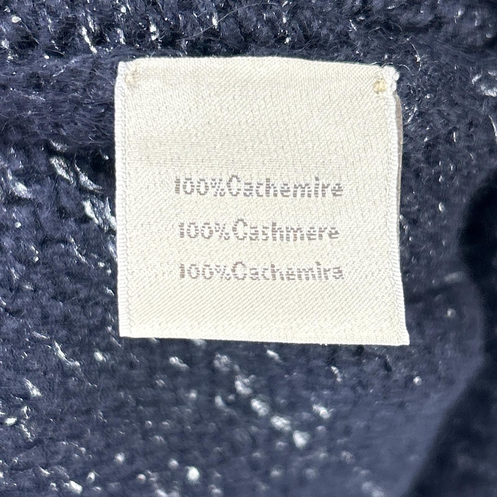 Hermes Navy Cashmere Knit Sweater — view 4
