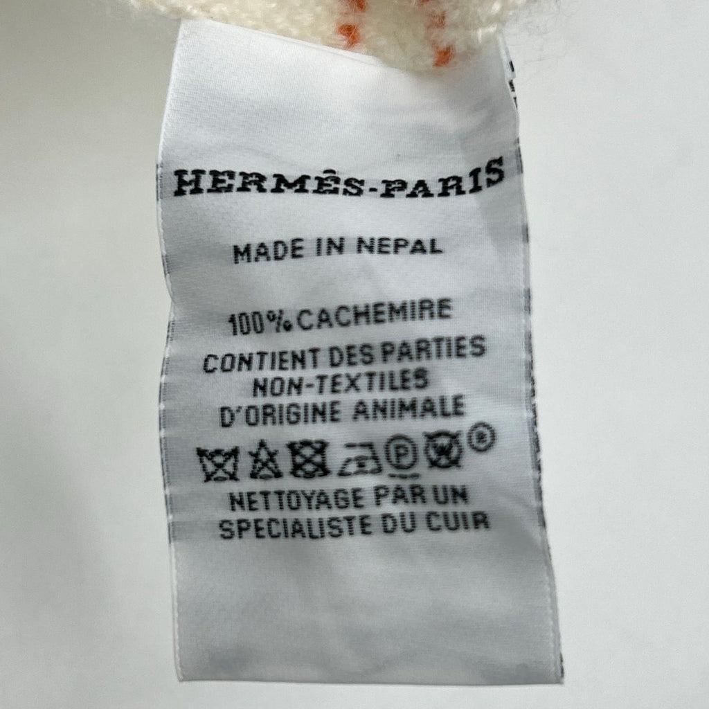 Hermes Cashmere Border Fringe Scarf