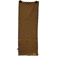 Gucci GG Pattern Fringe Wool Scarf