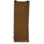 Gucci GG Pattern Fringe Wool Scarf