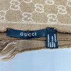 Gucci GG Pattern Fringe Wool Scarf