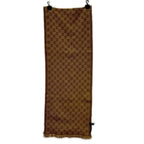 Gucci GG Pattern Fringe Wool Scarf