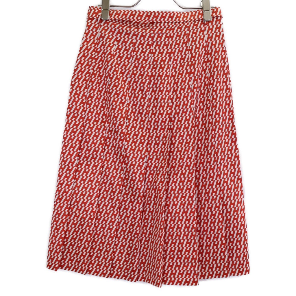 Hermes RE Wool Silk All Over Pattern Belted Tuck Flare 36 Dress — view 2