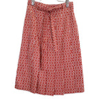 Hermes RE Wool Silk All Over Pattern Belted Tuck Flare 36 Dress