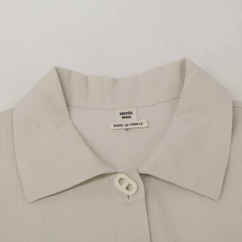 Hermes Cotton Nylon Chaine D'ancre Button Belted Shirt Dress 36 — view 7