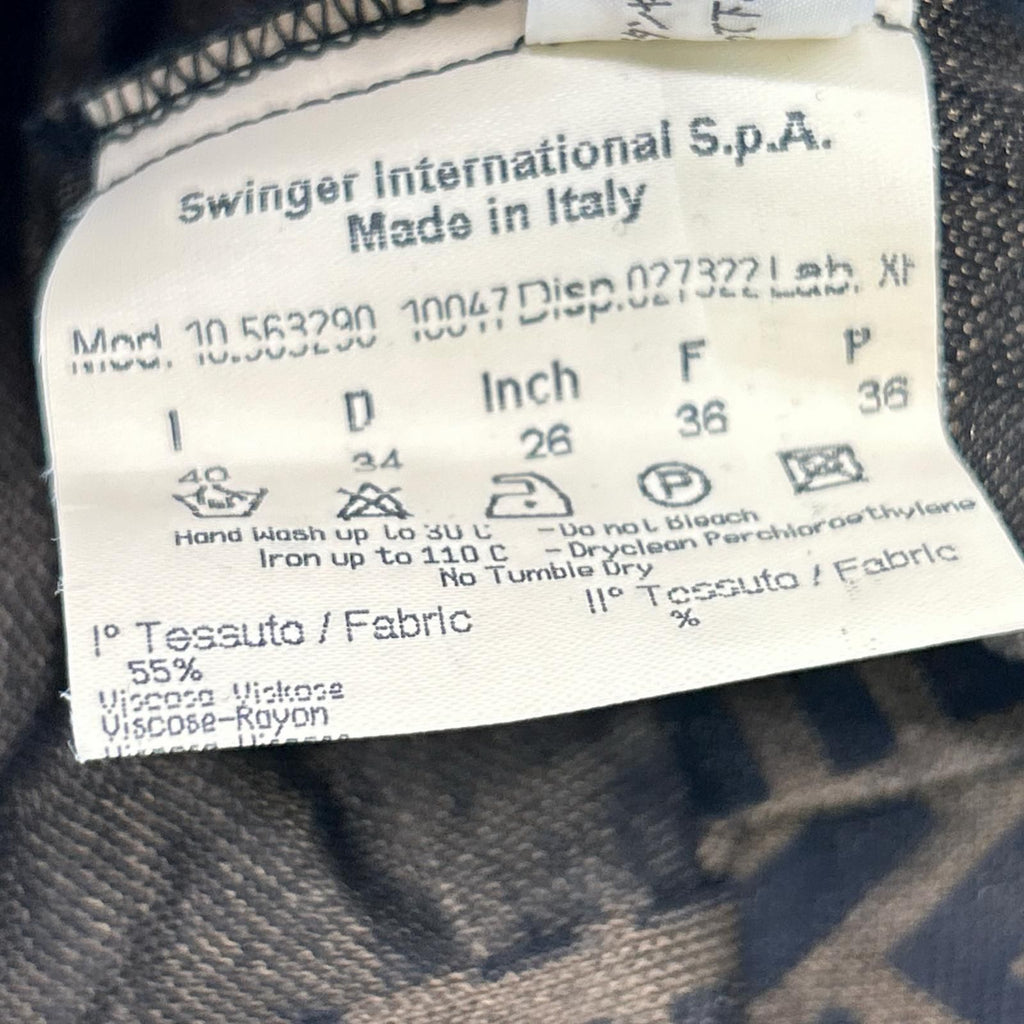 Fendi 10 Brown Zucca Pattern Long Sleeve Shirt 36 — view 8