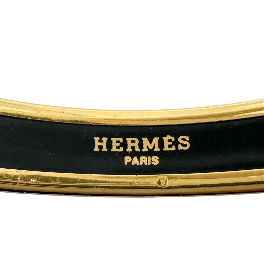 Hermes Bangle Enamel Gold Plated Multicolor Cloisonne Bracelet
