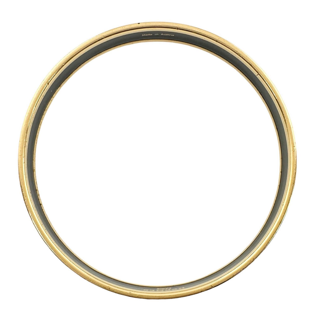 Hermes Bangle Enamel Gold Plated Multicolor Cloisonne Bracelet