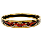Hermes Bangle Enamel Gold Plated Multicolor Cloisonne Bracelet