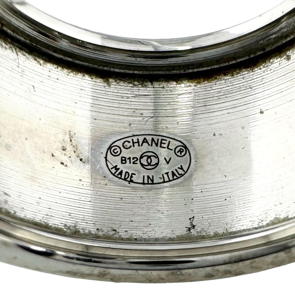 Chanel Ring Silver CC Logo