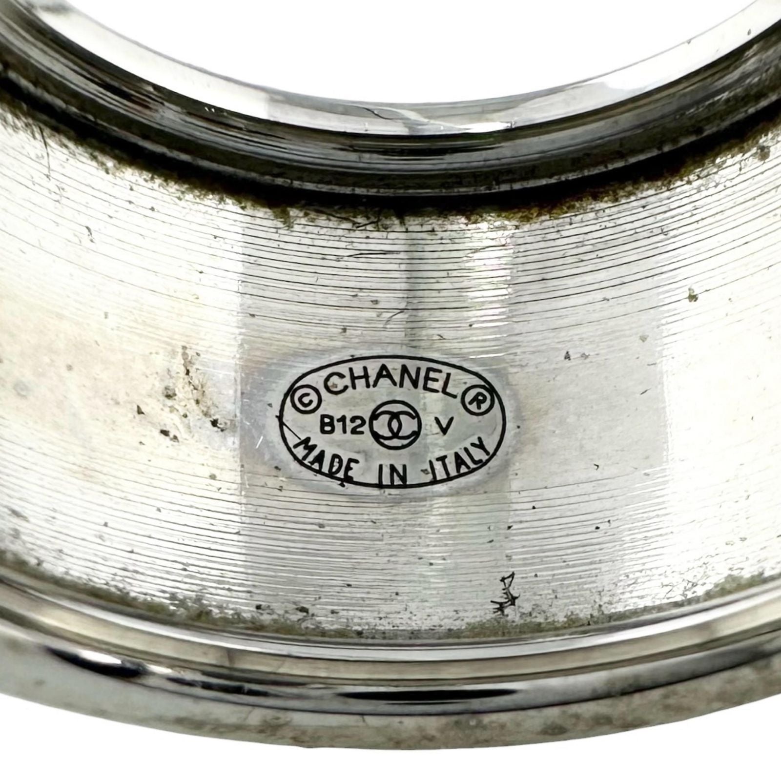 Chanel Ring Silver CC Logo