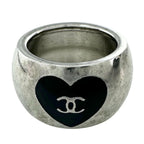 Chanel Ring Silver CC Logo