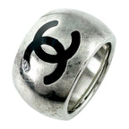 Chanel Ring Silver CC Logo