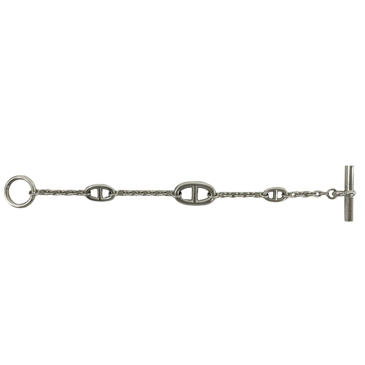 Hermes Farandole LG Bracelet 925 Sterling Silver Chain Bangle