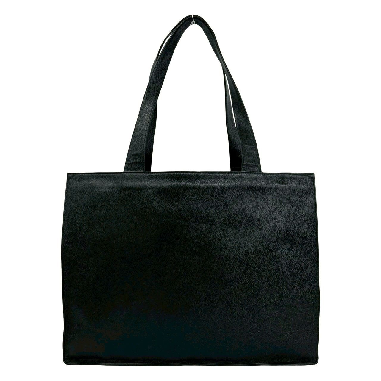 Chanel Card Jumbo CC Logo Caviar Leather Tote Shoulder Bag Black