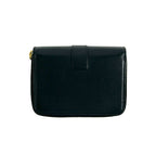 Saint Laurent YSL Cassandra Logo Leather Round Zip Bifold Wallet Mini Black