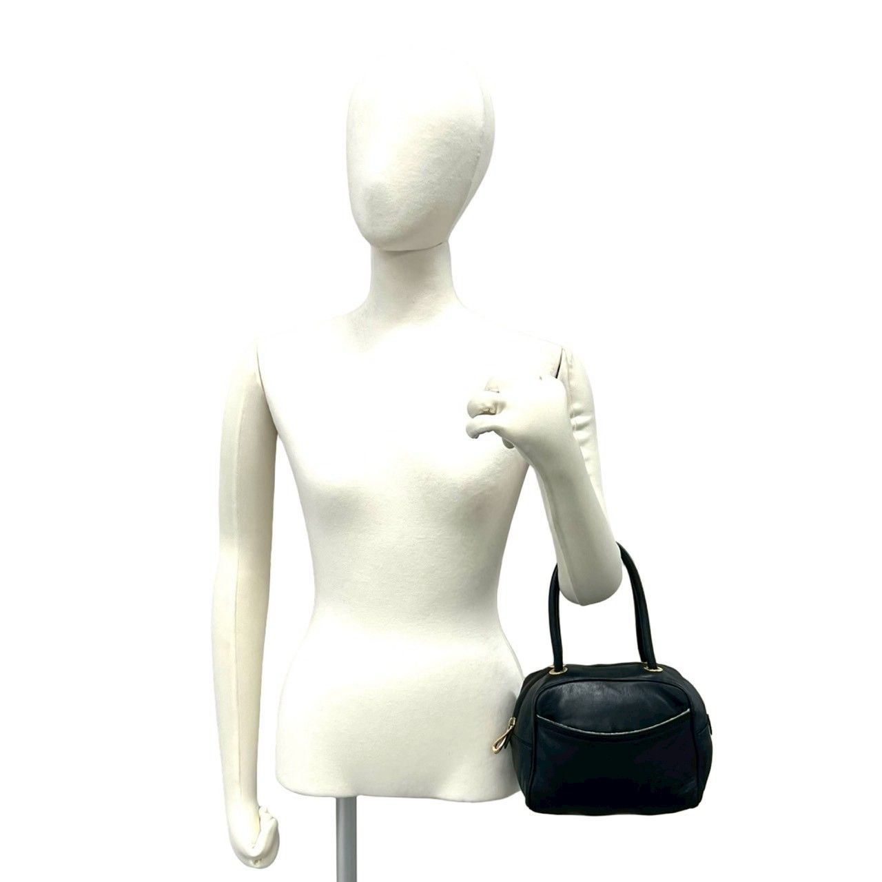 Loewe Anagram Logo Nappa Leather Mini Boston Bag Black