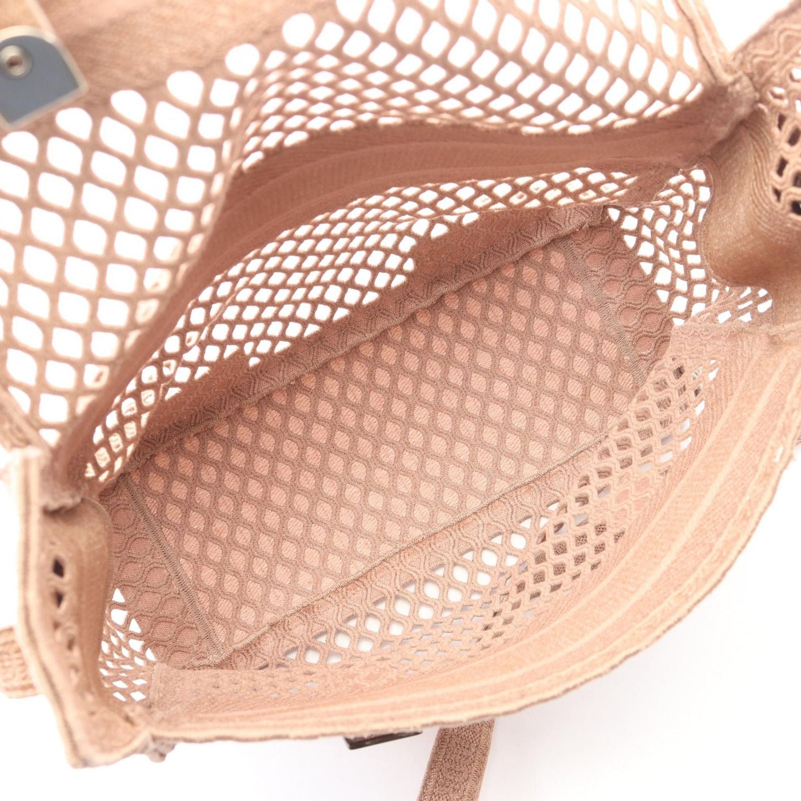 Dior Shoulder Bag Camp Mesh Pink Beige Canvas