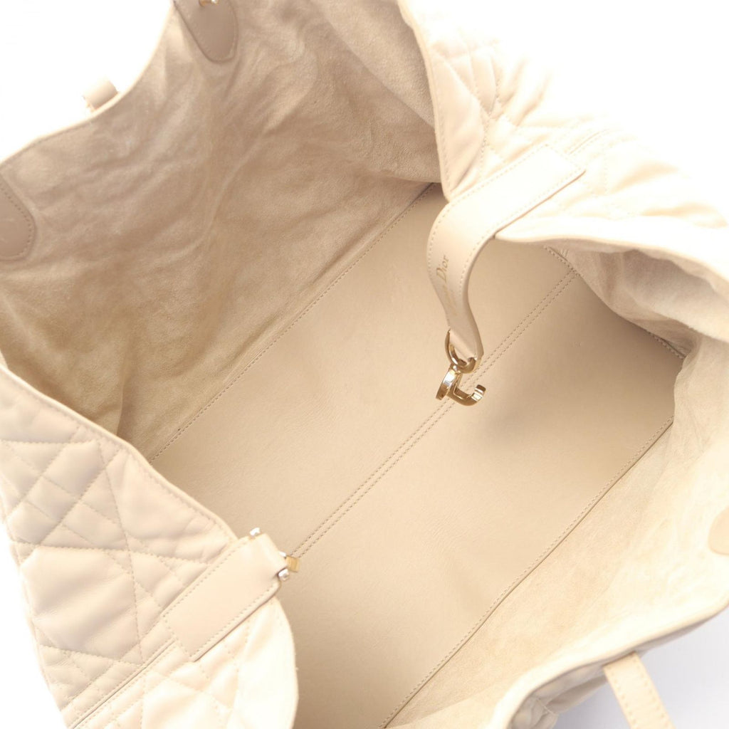Dior Tote Bag Toujours Large Micro Cannage Beige Leather