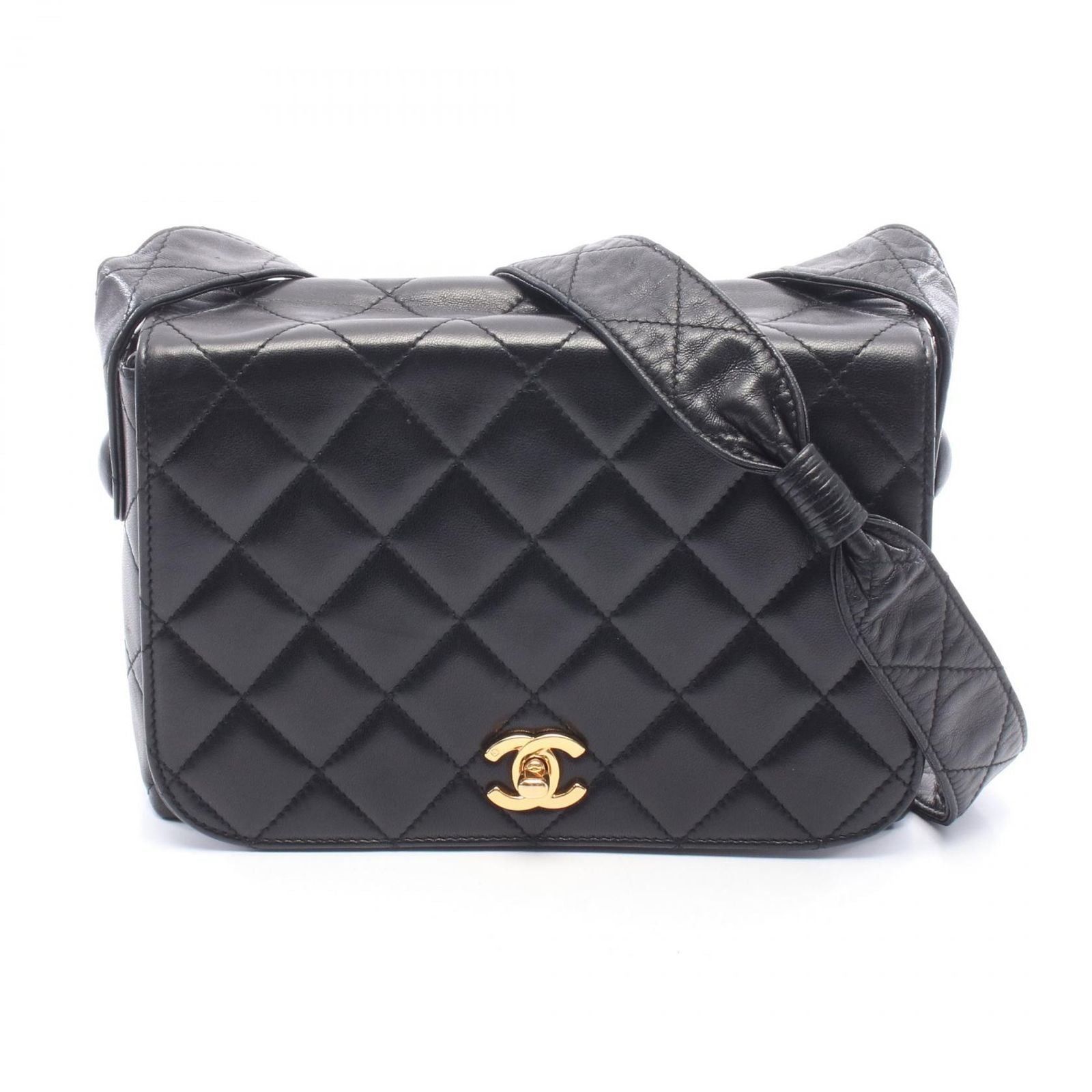 Chanel Shoulder Bag Quilted Black Lambskin