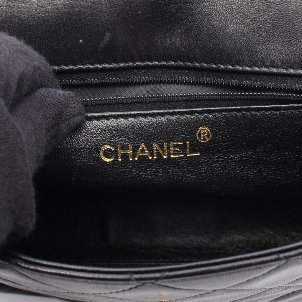 Chanel Shoulder Bag Quilted Black Lambskin