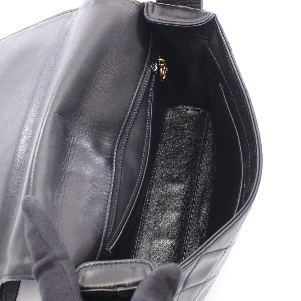 Chanel Shoulder Bag Quilted Black Lambskin