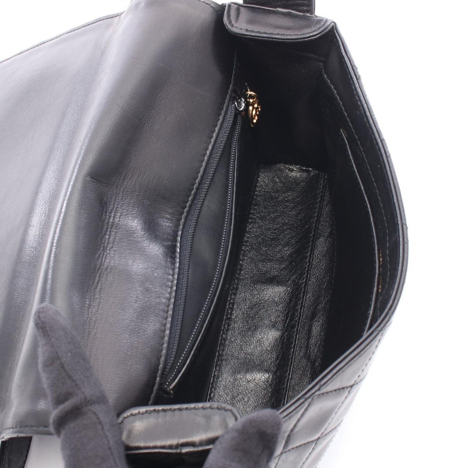 Chanel Shoulder Bag Quilted Black Lambskin