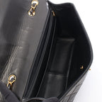 Chanel Shoulder Bag Maxi Quilted 30 Single Flap Black Lambskin Chain