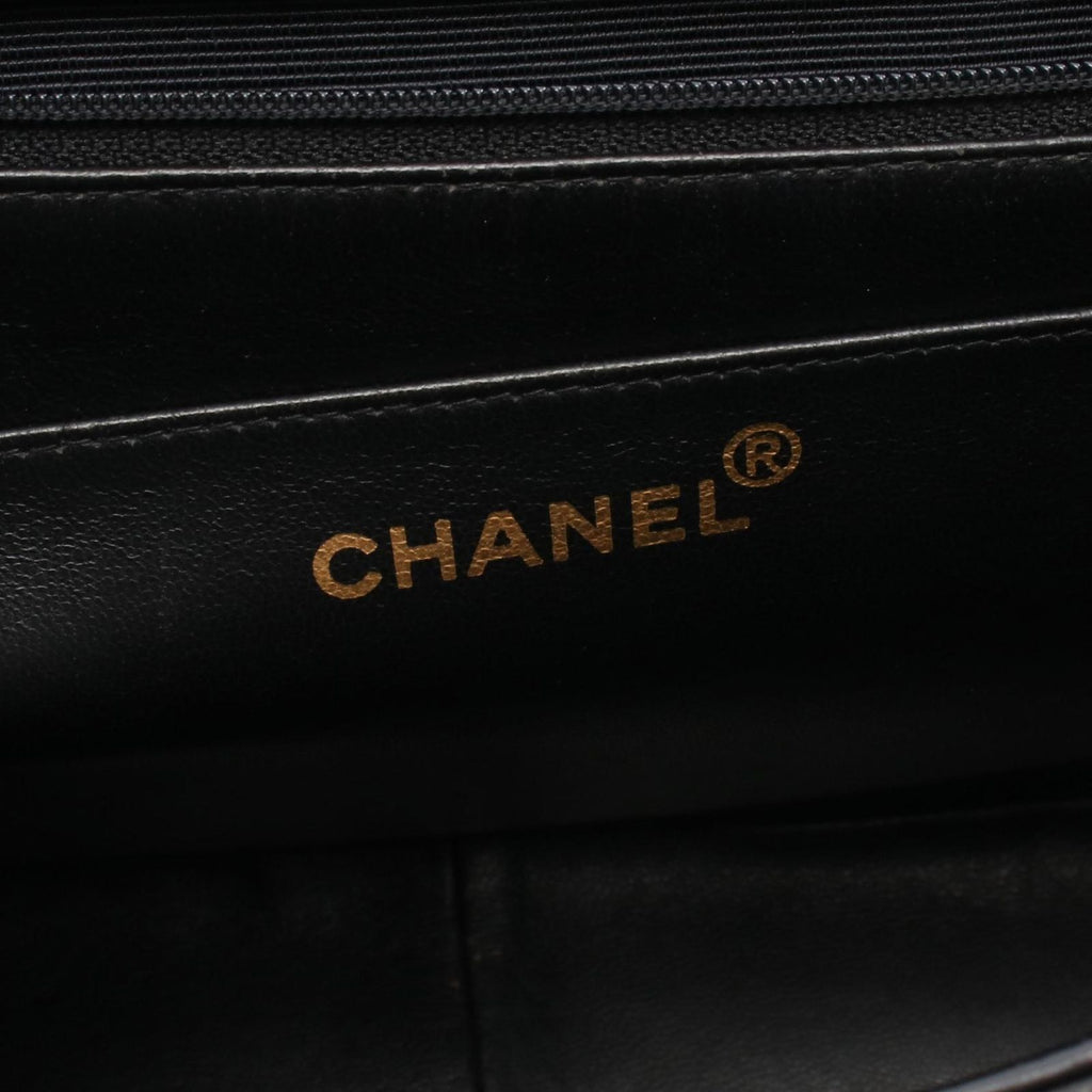 Chanel Shoulder Bag Maxi Quilted 30 Single Flap Black Lambskin Chain