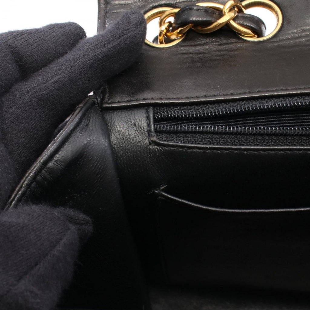 Chanel Shoulder Bag Maxi Quilted 30 Single Flap Black Lambskin Chain